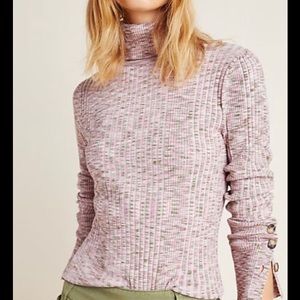 Anthropologie Striped Ribbed Turtleneck  🆕 Large new with tags